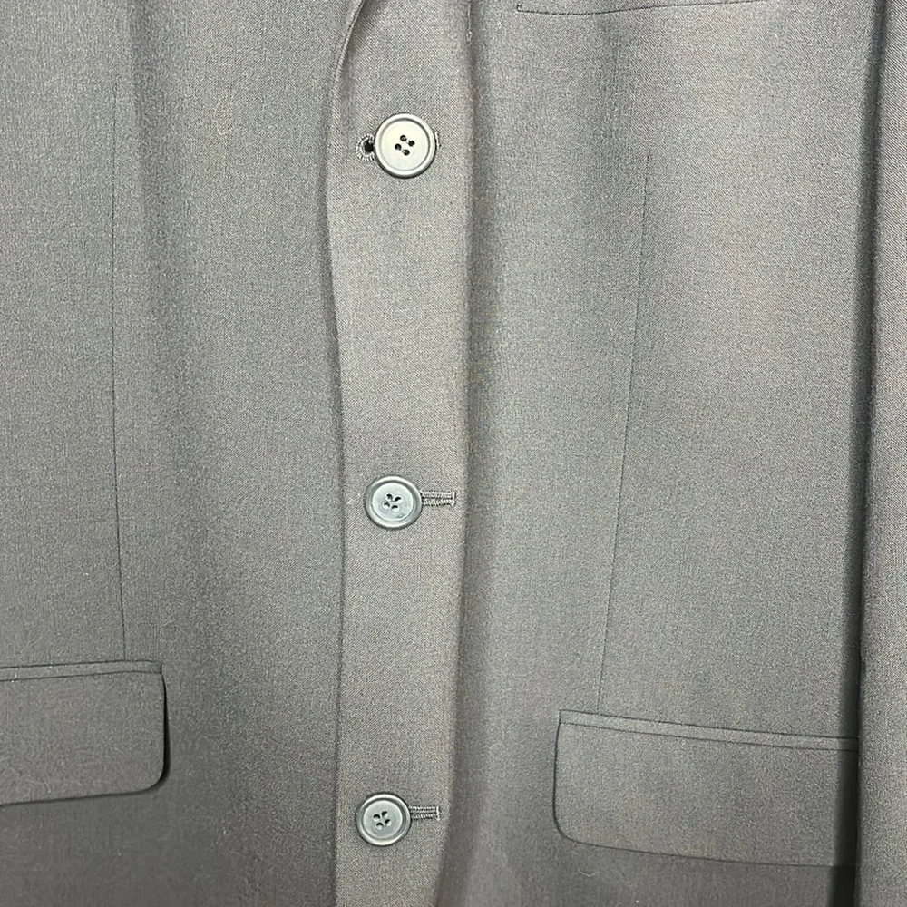 Vintage Balmain Black Wool 3 Button Sportscoat Blazer Men Size 42 Long